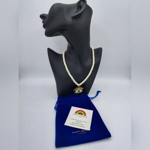 Kurt Geiger Pearl Evil Eye Necklace ✨  Statement NWT, Dusty & Unbranded Earrings